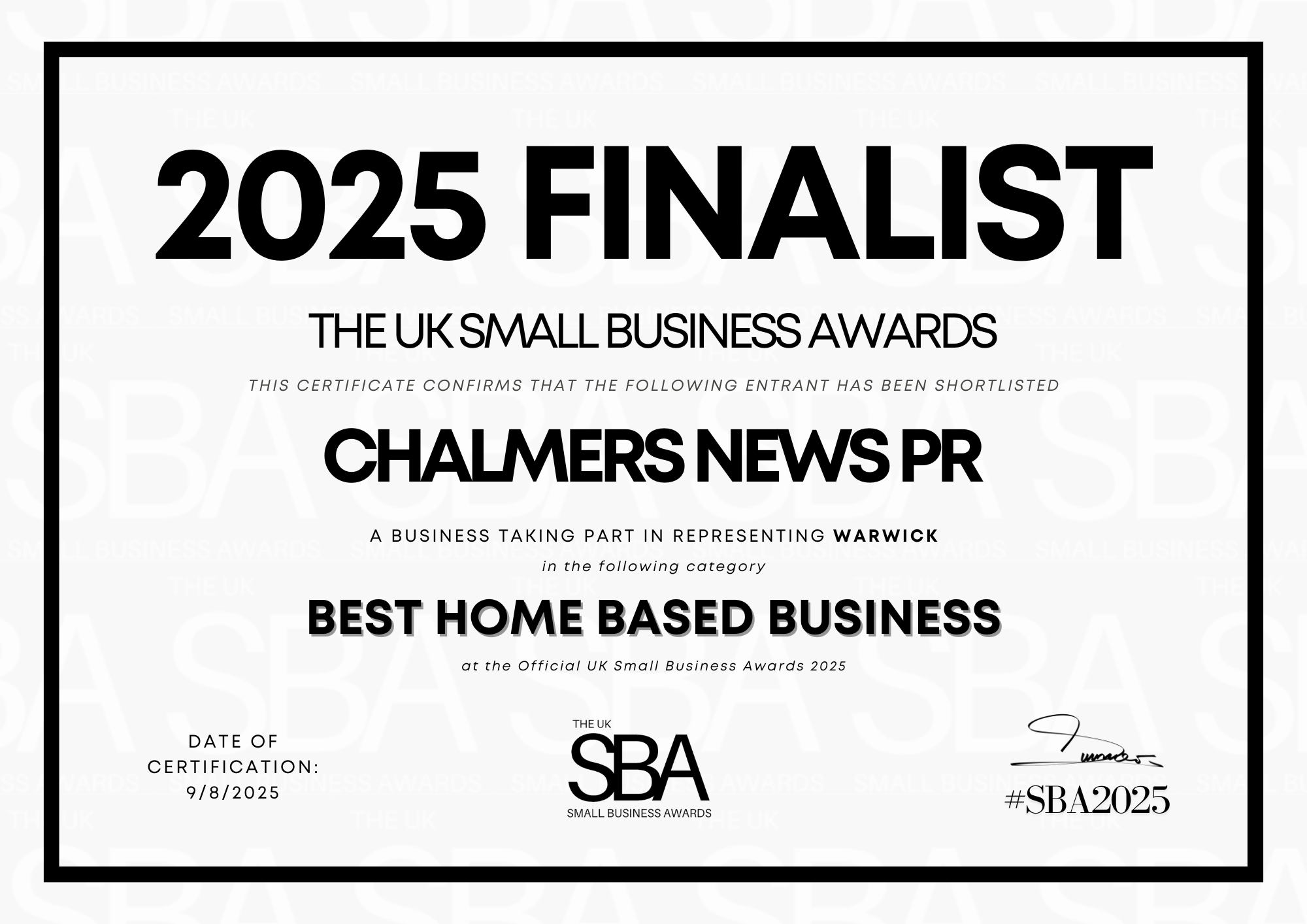 SBA Awards finalist, Amanda Chalmers, Chalmers News PR