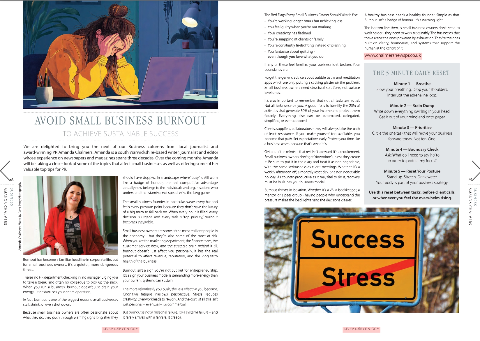 Live 24Seven Magazine, small business column